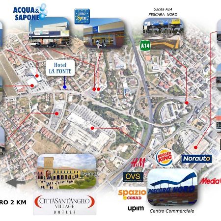 Hotel La Fonte A 300M Uscita A14 Pescara Nord Citta Sant'Angelo Exterior foto